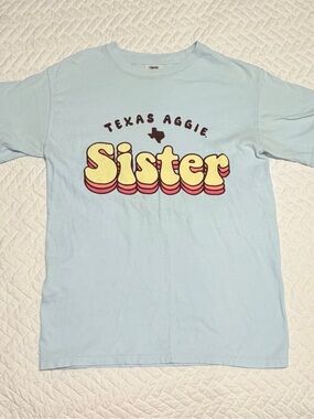 A&M Light Blue 'Texas Aggie Sister' Graphic Tee Size S